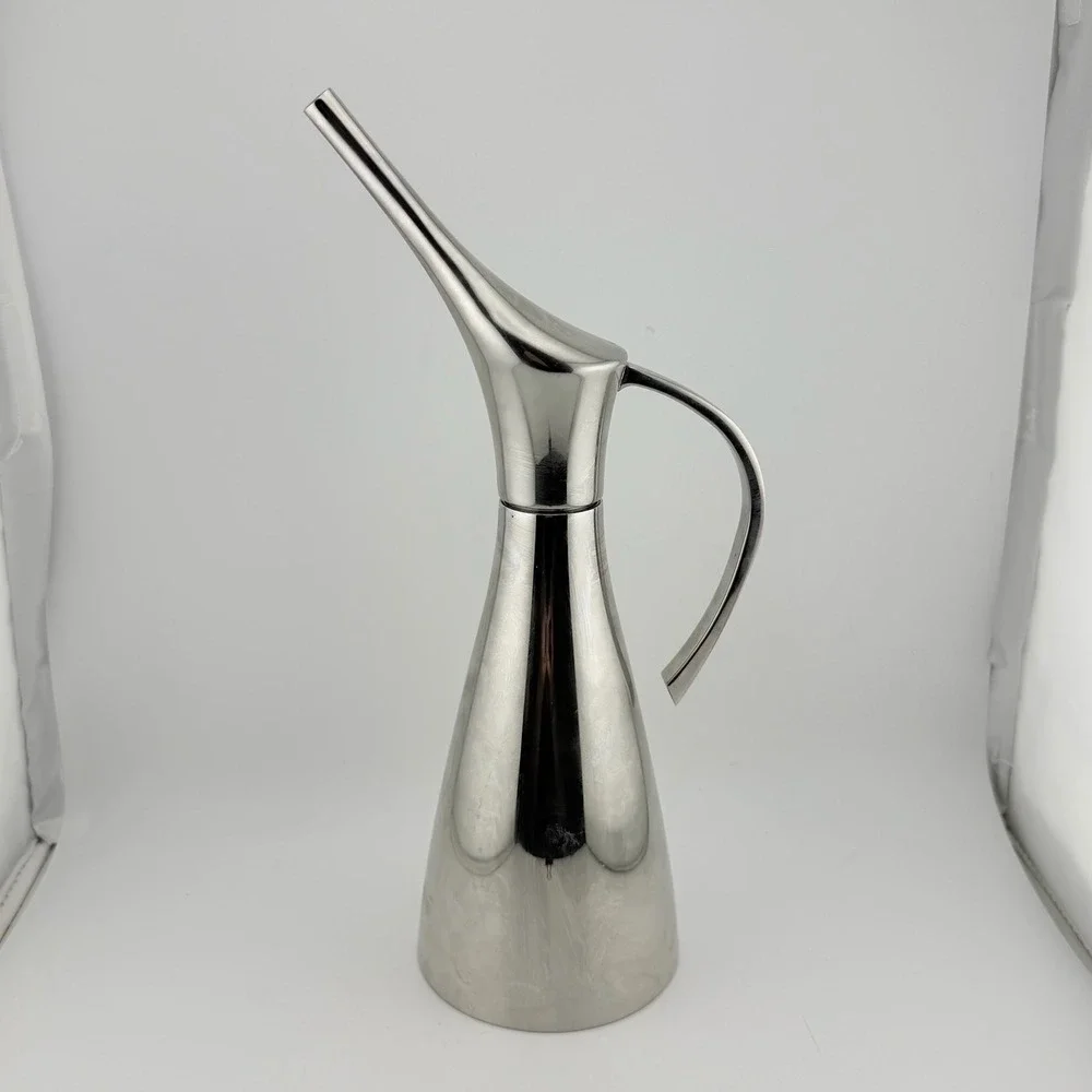Curtis Stone Go with the Flow 16oz Silver Stainless Steel Oil Cruet Dispenser